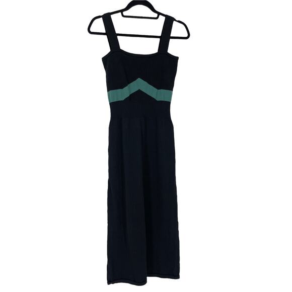 Mila Zovko Womens Size Large Dress Luna Sleeveless Maxi Black Green Colorblock - Picture 4 of 9